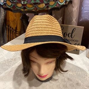 Torrid Straw Hat with Black Ribbon EUC
